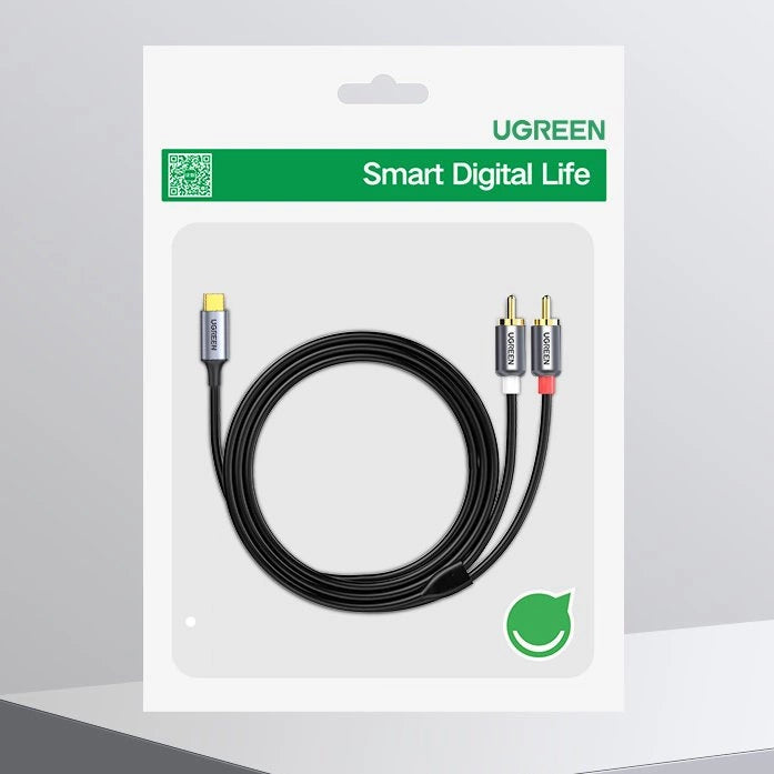 Cablu audio UGREEN USB-C la 2x RCA (1.5 m) – Gri