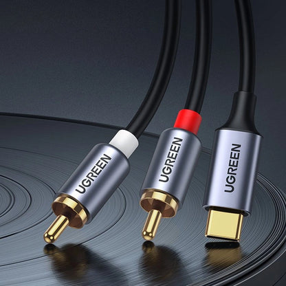 Cablu audio UGREEN USB-C la 2x RCA (1.5 m) – Gri