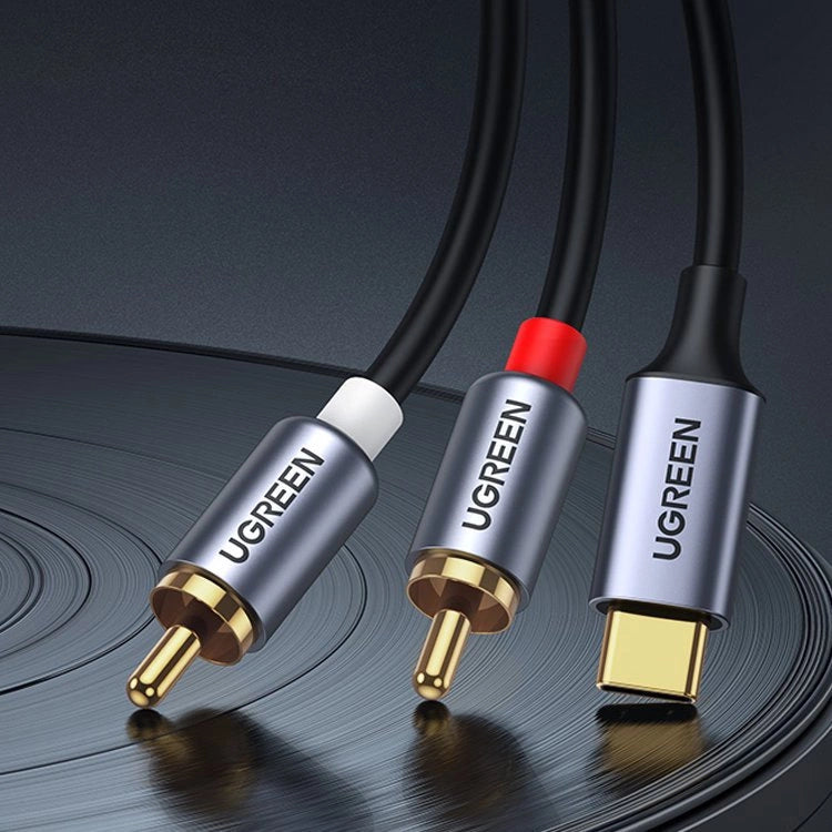 Cablu audio UGREEN USB-C la 2x RCA (1.5 m) – Gri