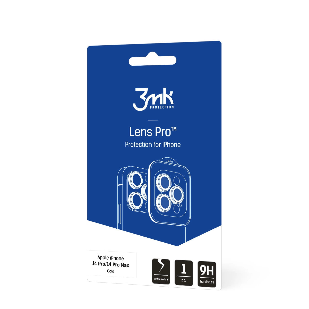 Sticlă de Protecție 3mk Lens Protection Pro™ pentru Cameră iPhone 14 Pro Max / 14 Pro – Gold