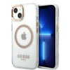Huse Guess iPhone 13  Magsafe ,transparent cu auriu