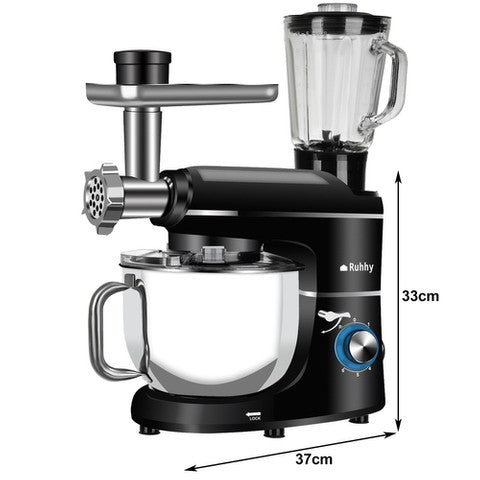 Robot 3 in 1 de bucătărie planetar cu blender 2200W,6.2 litri, cu blender si masina de tocat carne cu 6 viteze de putere
