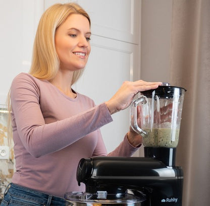 Robot 3 in 1 de bucătărie planetar cu blender 2200W,6.2 litri, cu blender si masina de tocat carne cu 6 viteze de putere