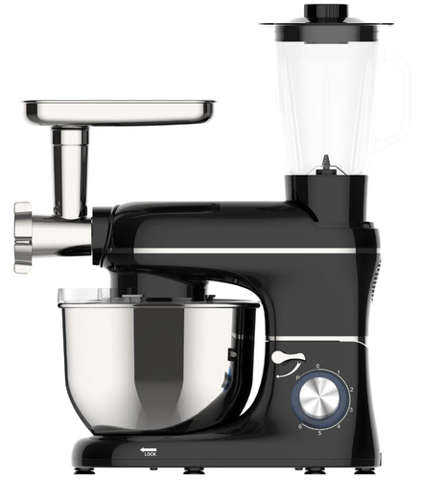 Robot 3 in 1 de bucătărie planetar cu blender 2200W,6.2 litri, cu blender si masina de tocat carne cu 6 viteze de putere