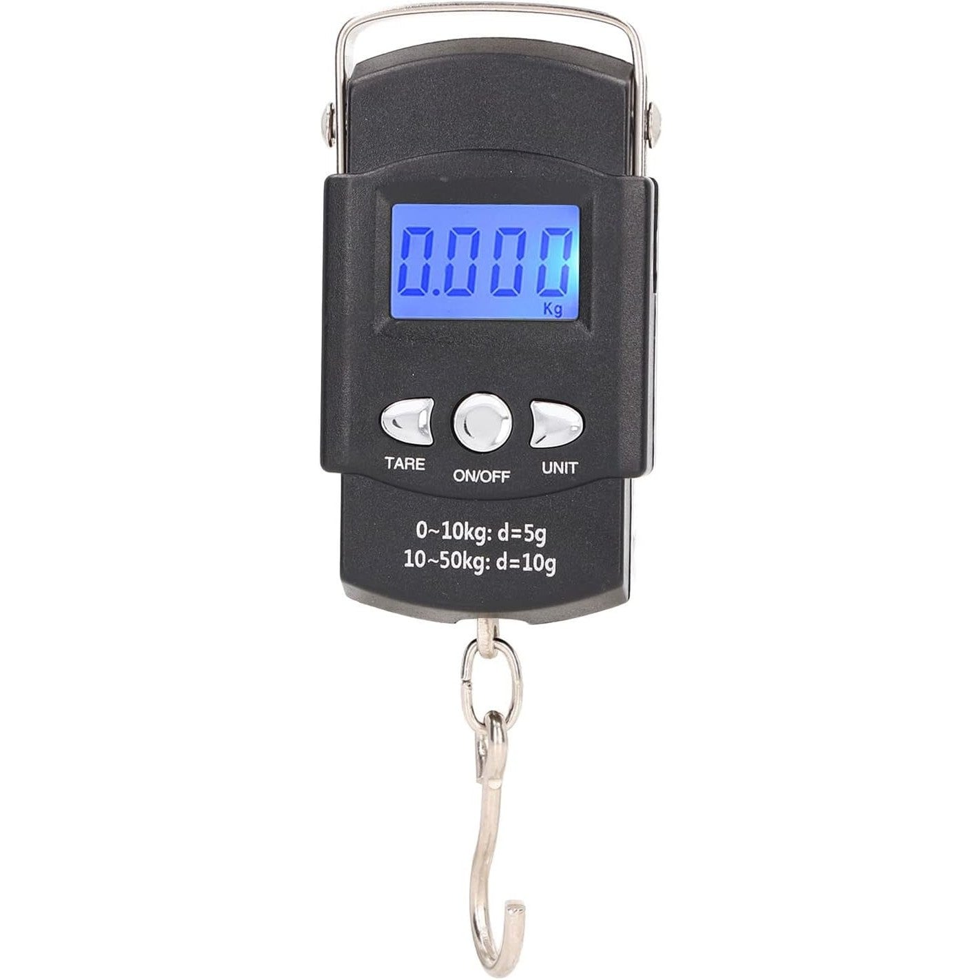 Cantar Digital de Mana cu Carlig, Flippy, Cantar Portabil, Pescuit, cu Maner, Capacitate 50 kg, cu Metru Incorporat, 20.5 x 6 x 2.5 cm, Negru-0