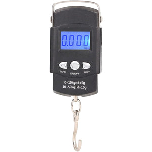 Cantar Digital de Mana cu Carlig, Flippy, Cantar Portabil, Pescuit, cu Maner, Capacitate 50 kg, cu Metru Incorporat, 20.5 x 6 x 2.5 cm, Negru-0