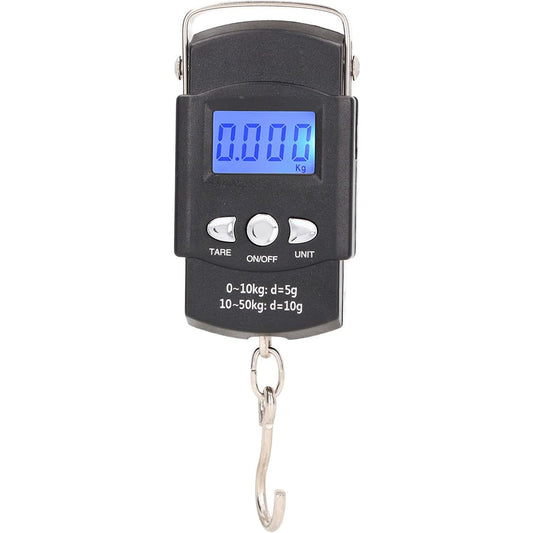 Cantar Digital de Mana cu Carlig, Flippy, Cantar Portabil, Pescuit, cu Maner, Capacitate 50 kg, cu Metru Incorporat, 20.5 x 6 x 2.5 cm, Negru-0