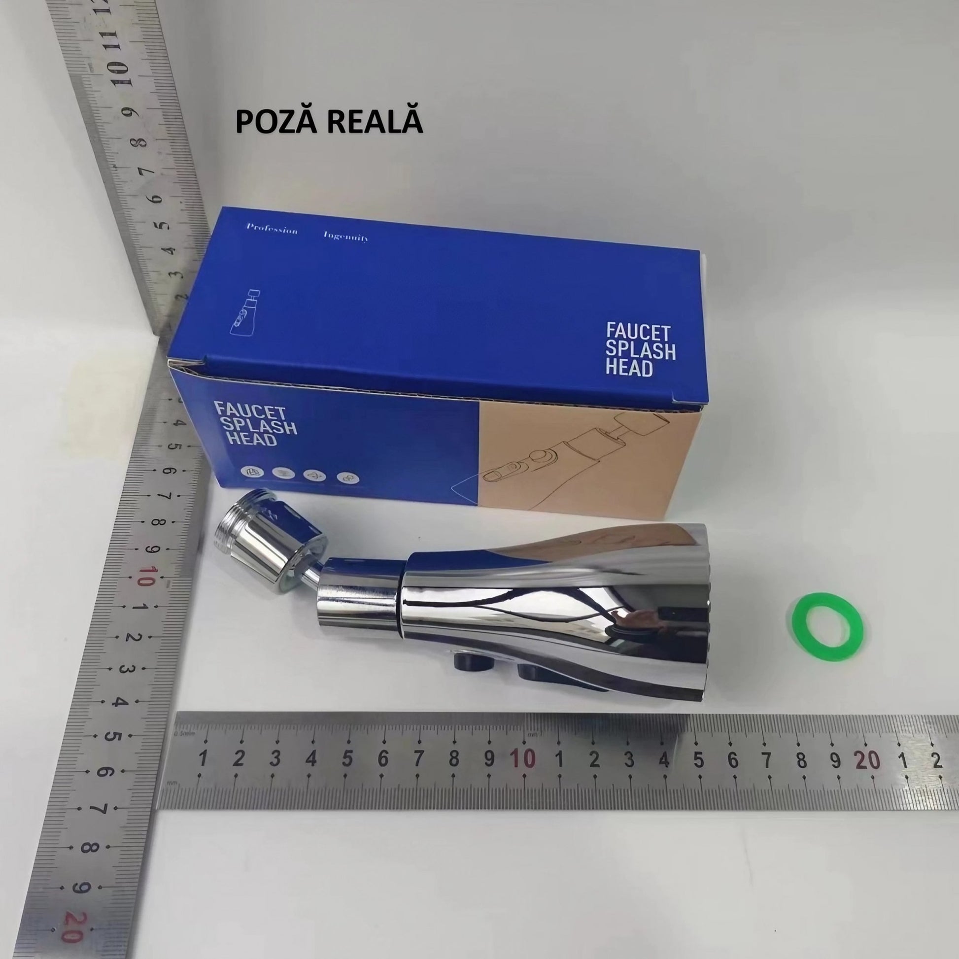 Extensie Robinet Bucatarie, Flippy, Universal, 3 Moduri de Curgere Apa, Otel Inoxidabil, Rotire 360 de Grade, Cap Pivotant, Adaptor Baterie Bucatarie, 9.7x5.1 cm, Gri-4