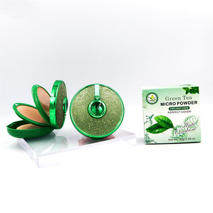 Pudră Compactă 2 în 1 - Pudră Mată și Pudră Iluminatoare - cu Extract de Ceai Verde