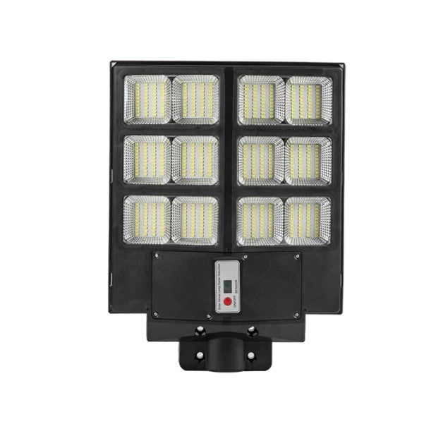 Lampa solara stradala Flippy, cu telecomanda, senzor de miscare si lumina, suport prindere, 480 LED-uri, IP65, ABS, 15AH, 300W, temperatura culoare 6500K, 44.6x34.8x7.2 cm, autonomie 10-12 ore, negru-0