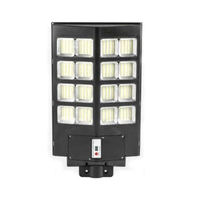 Lampa solara stradala Flippy, cu telecomanda, senzor de miscare si lumina, suport prindere, 640 LED-uri, IP65, ABS, 20AH, 400W, temperatura culoare 6500K, 59.7x34.8x7.2 cm, autonomie 10-12 ore, negru-0