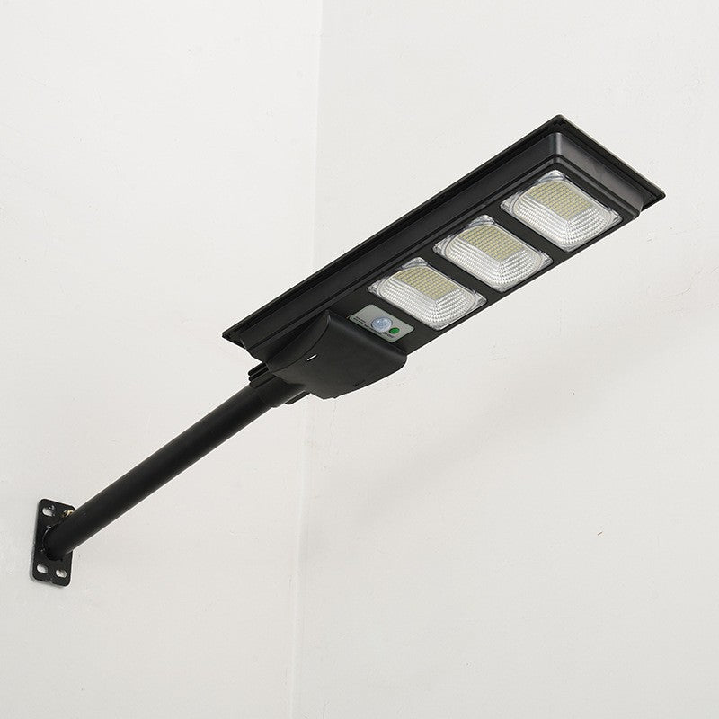 Lampa solara stradala Flippy, cu telecomanda, senzor de miscare si lumina, suport prindere, 144 LED-uri, IP65, ABS, 8AH, 150W, temperatura culoare 6500K, 49.5x18.8x5 cm, F6006-150w, autonomie 10-12 ore, negru-1