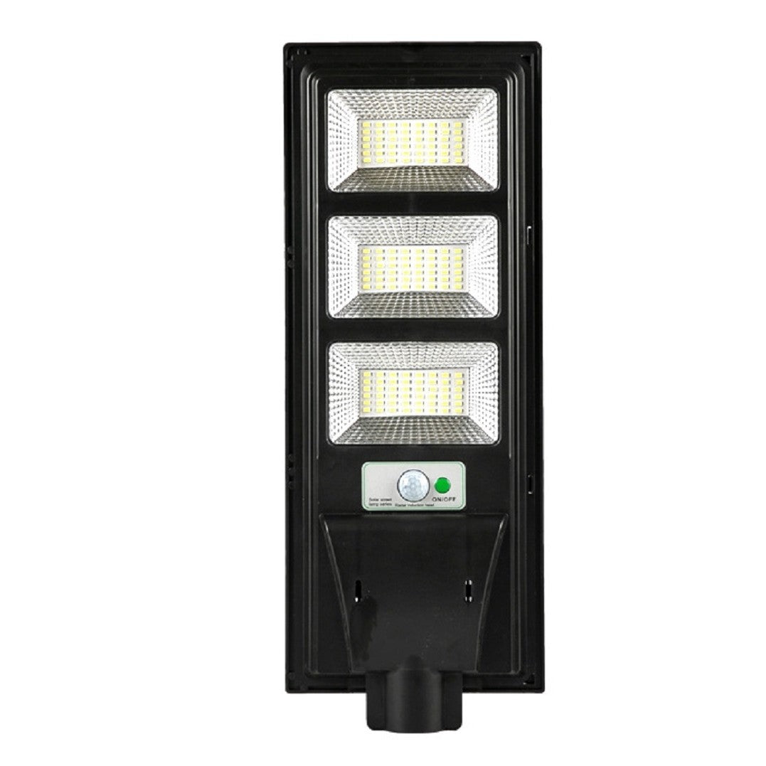 Lampa solara stradala Flippy, cu telecomanda, senzor de miscare si lumina, suport prindere, 144 LED-uri, IP65, ABS, 8AH, 150W, temperatura culoare 6500K, 49.5x18.8x5 cm, F6006-150w, autonomie 10-12 ore, negru-0