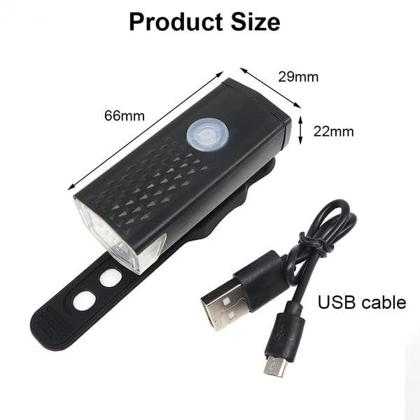 Far cu LED proiector pentru bicicleta\trotineta, Flippy, reincarcabil, cablu USB inclus, 3 moduri de lumina, IPX4, Negru, 6.5x2.9x2.3 cm-6