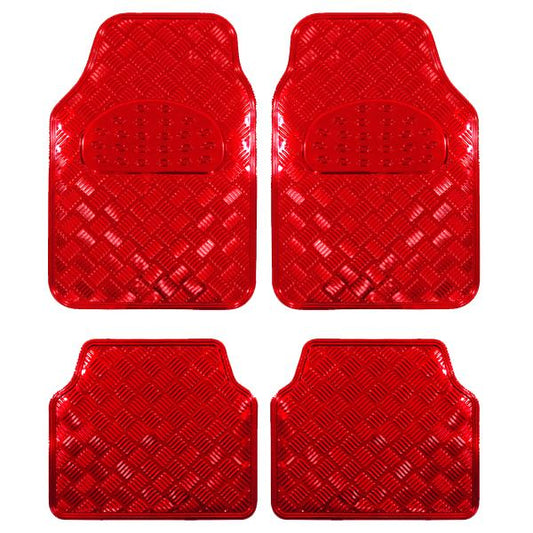 Covorase Auto Universale, model Diamond, culoare Crom Rosu-0