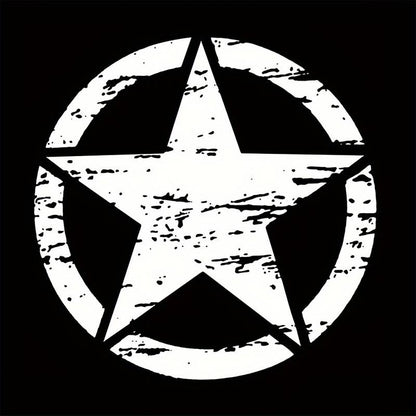 Sticker autoadeziv pentru vehicule Off Road, model "Rusted Army Star", dimensiune 50 x 50 cm, culoare Alba-1
