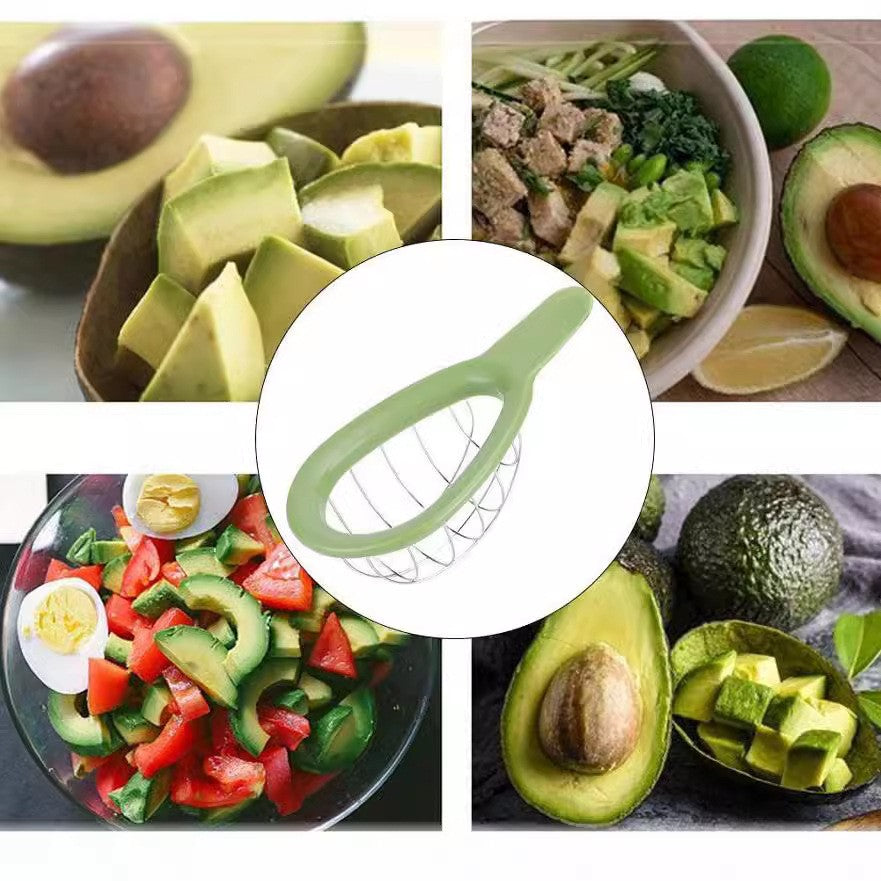 Feliator de Avocado, Flippy, pentru Taierea in Cubulete, Multifunctional, pentru Bucatarie, Otel Inoxidabil, ABS, 16x8x5 cm, Verde-3