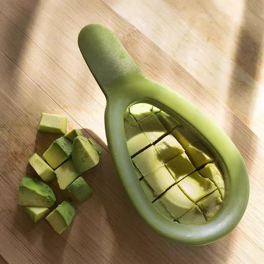 Feliator de Avocado, Flippy, pentru Taierea in Cubulete, Multifunctional, pentru Bucatarie, Otel Inoxidabil, ABS, 16x8x5 cm, Verde-5