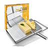 Feliator de Branza, Flippy, din Otel Inoxidabil, 15 Fire de Rezerva, Maner Ergonomic, Scara de Masurare, 24x21cm, Argintiu-0