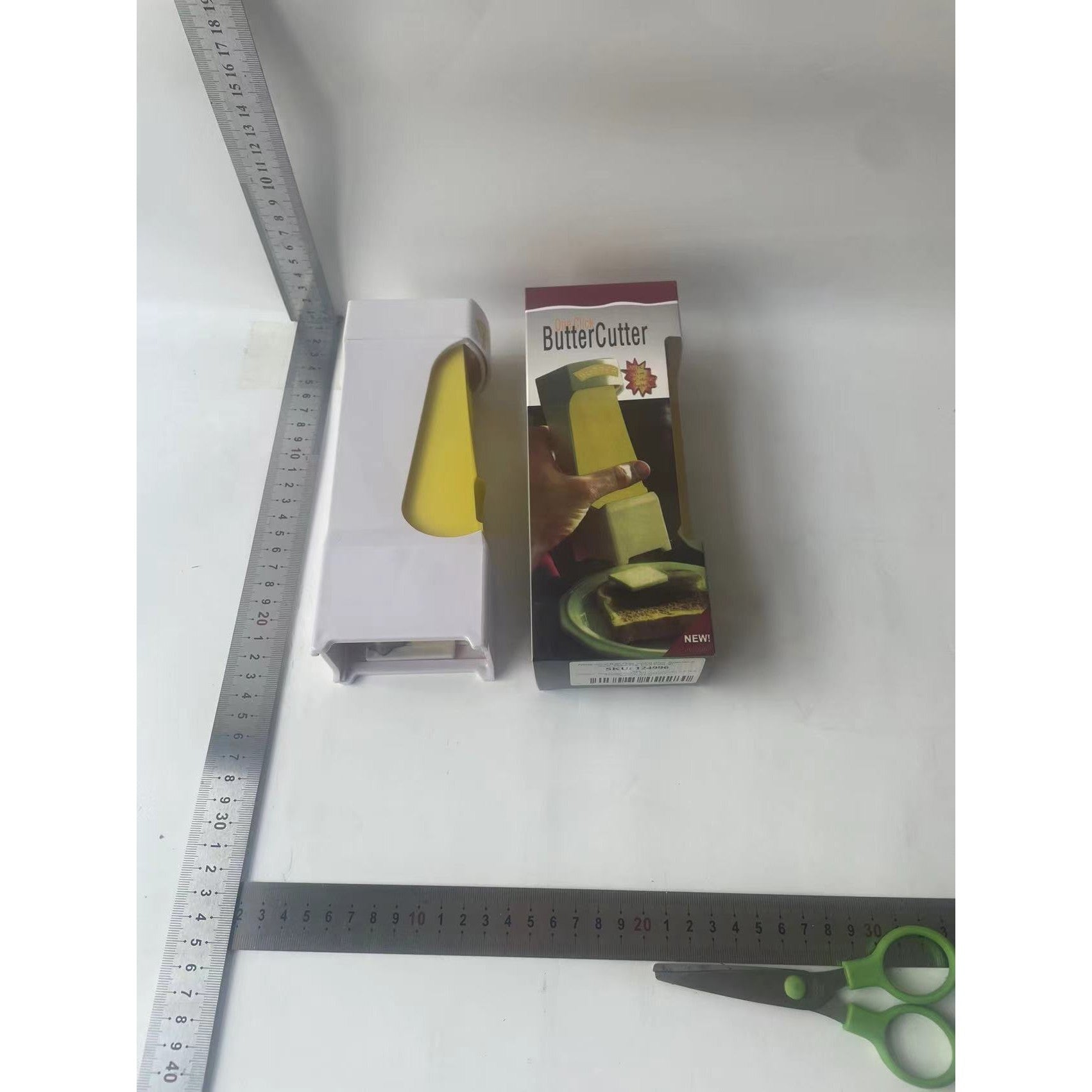 Feliator manual de unt Flippy, material plastic, design usor si practic, 20x6x8.5 cm, Butter Cutter, alb-6