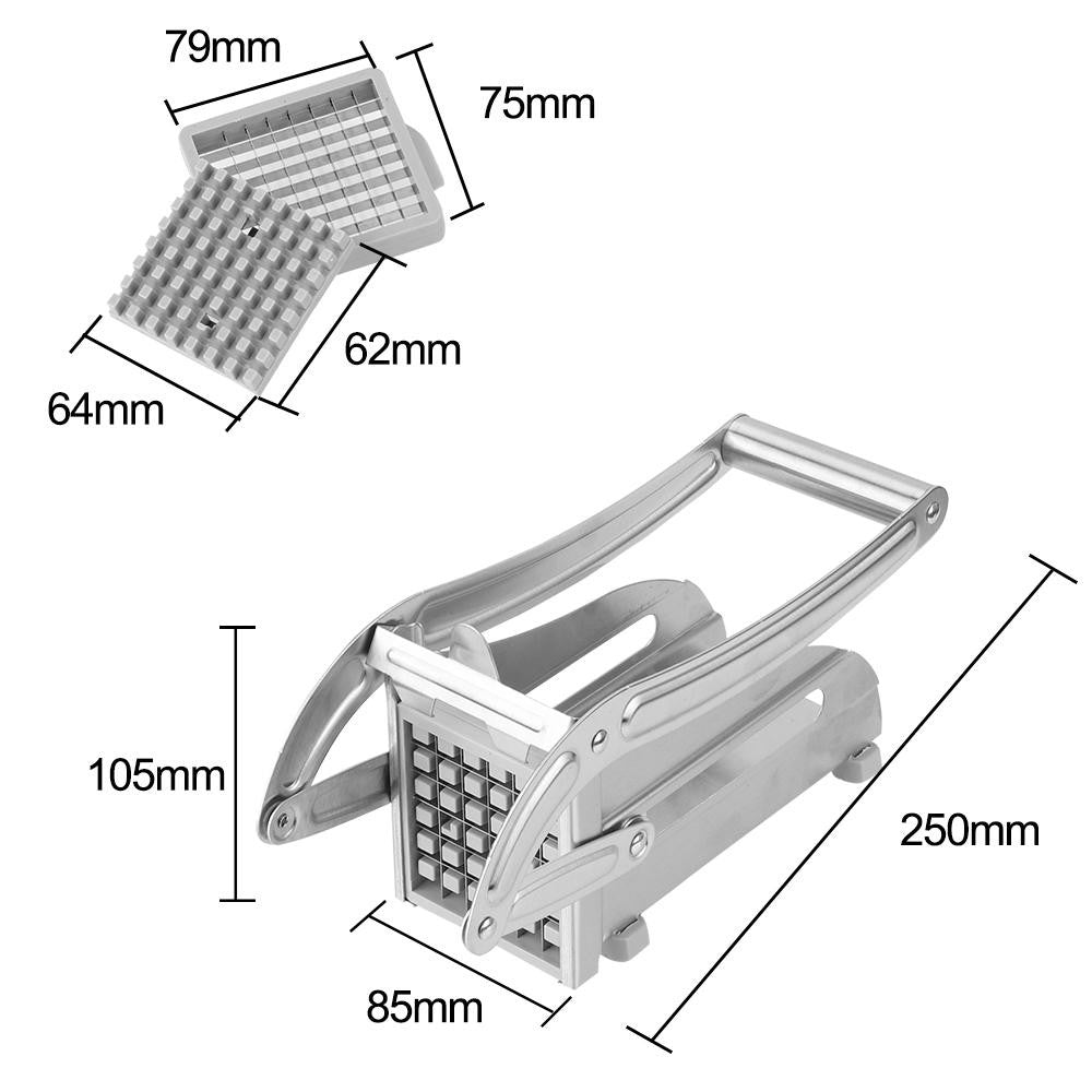 Feliator manual Flippy, pentru cartofi pai si legume, din inox, cu 2 dimensiuni de feliere, 25.5 x 11.7 cm, argintiu-3