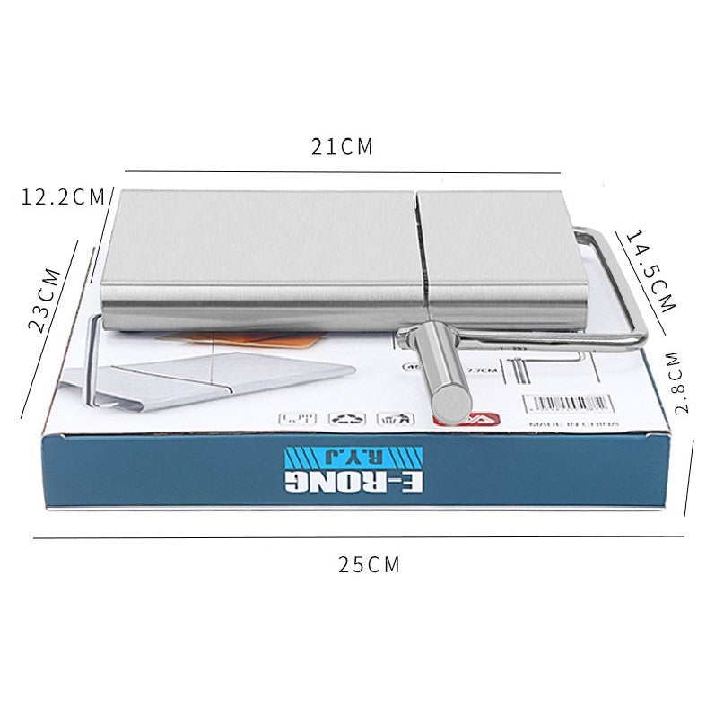 Feliator manual Flippy, pentru cascaval, salam, prajituri, unt, din otel inoxidabil, usor de curatat si utilizat, 5 lame de schimb incluse, picioare antiderapante, 21 x 12.2 x 2.8 cm, argintiu-3