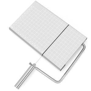 Feliator manual Flippy, pentru cascaval, salam, prajituri, unt, din otel inoxidabil, usor de curatat si utilizat, 5 lame de schimb incluse, picioare antiderapante, 21 x 12.2 x 2.8 cm, argintiu-0
