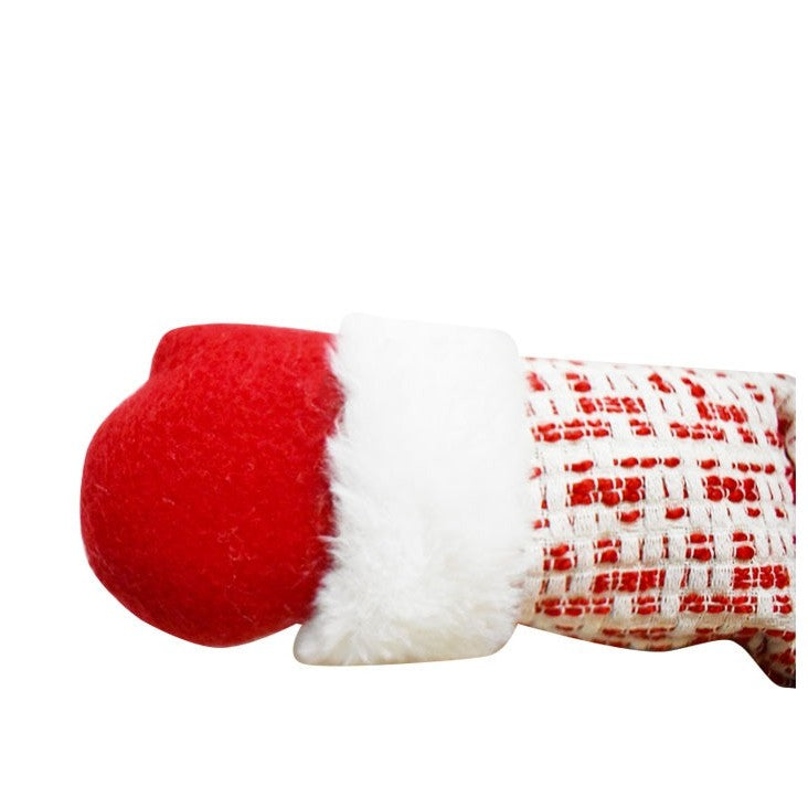 Figurina Decorativa, Pentru Craciun, Flippy, Ren, Picioare Telescopice, Inaltime Reglabila 42 - 80 cm, cu Haina, Alb/Rosu-2