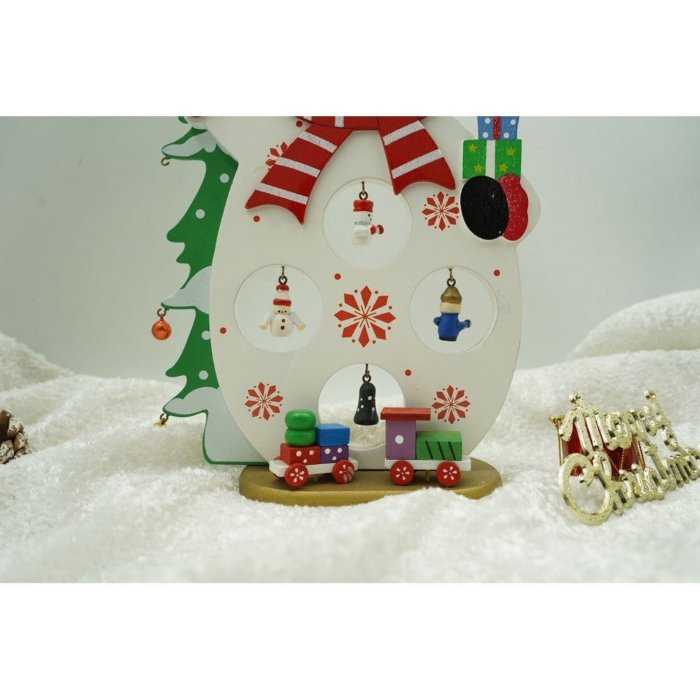Figurina decorata de Craciun, Om de zapada, Alb, din Lemn, 18 cm x 24.5 cm, Interior, Flippy-8