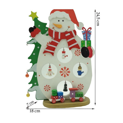 Figurina decorata de Craciun, Om de zapada, Alb, din Lemn, 18 cm x 24.5 cm, Interior, Flippy-10
