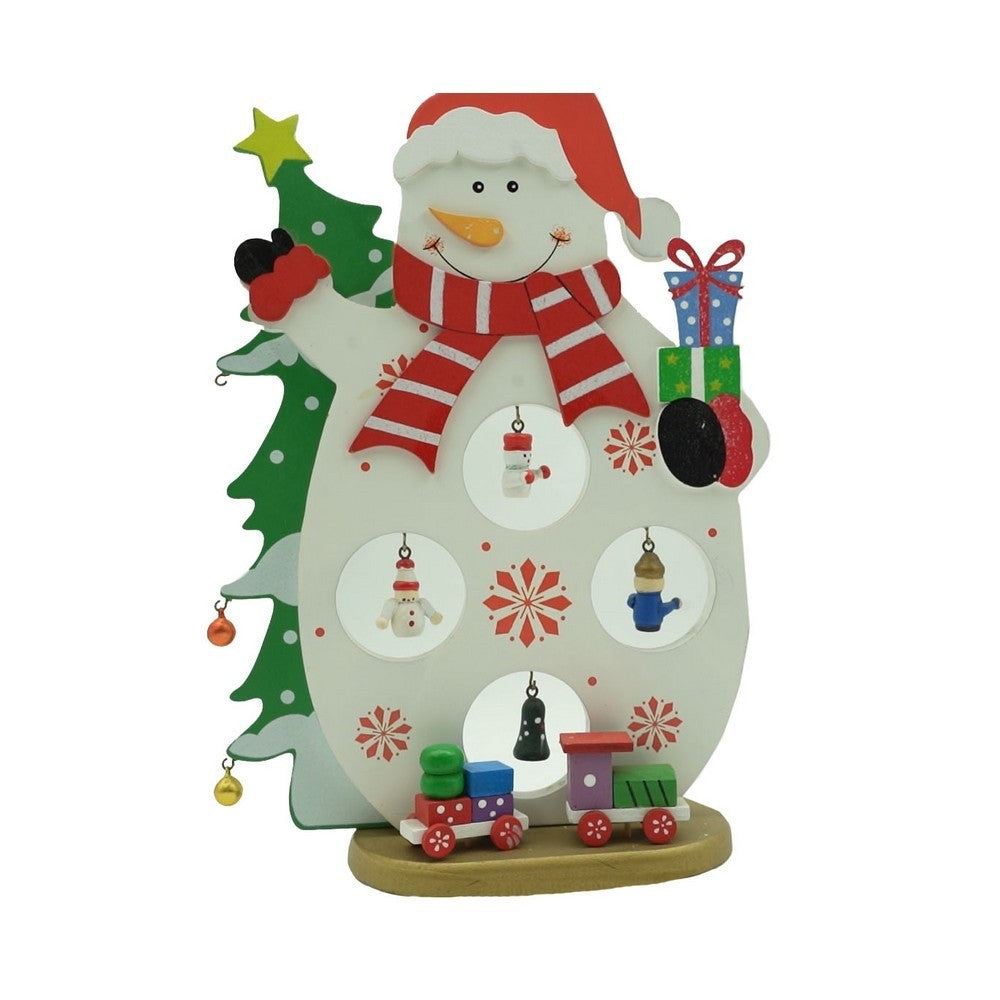 Figurina decorata de Craciun, Om de zapada, Alb, din Lemn, 18 cm x 24.5 cm, Interior, Flippy-0