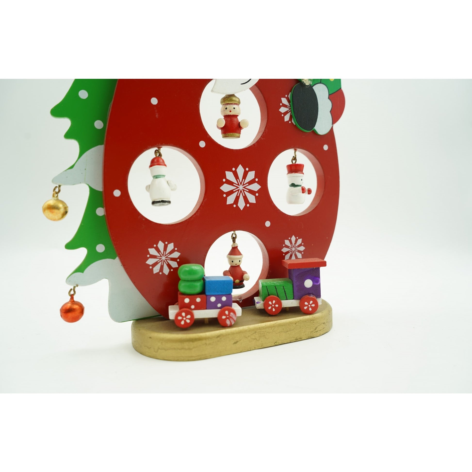 Figurina decorata, Mos Craciun, Rosu, din Lemn, 18 cm x 24.5 cm, Interior, Flippy-2