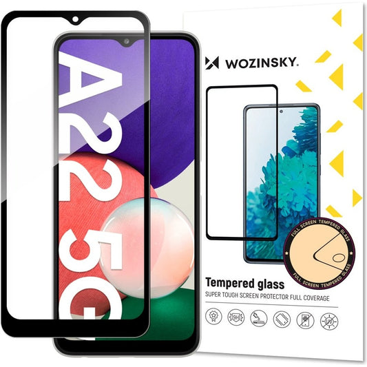 Folie sticlă securizată Wozinsky Super Tough Full Glue pentru Samsung Galaxy A22 5G – Negru