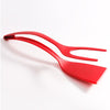 Spatula Multifunctionala tip Cleste, Flippy, Silicon, pentru Alimente, Carne, Paine, Rosu-0
