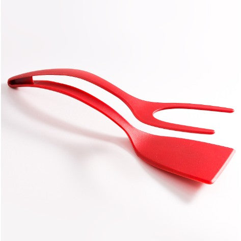 Spatula Multifunctionala tip Cleste, Flippy, Silicon, pentru Alimente, Carne, Paine, Rosu-0