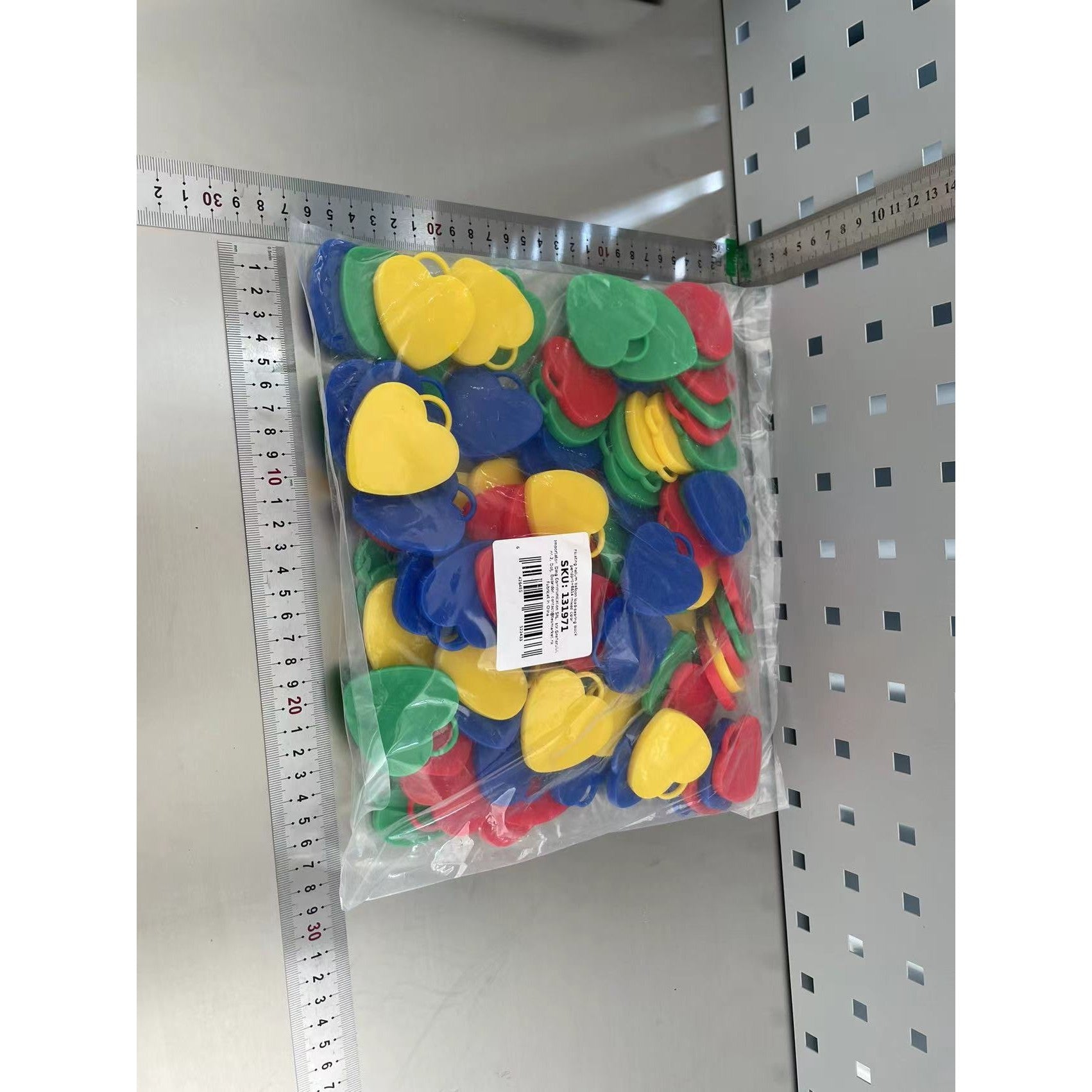 Set 4 Greutati pentru Baloanele cu Heliu, 32 grame, Plastic, Inimi-1