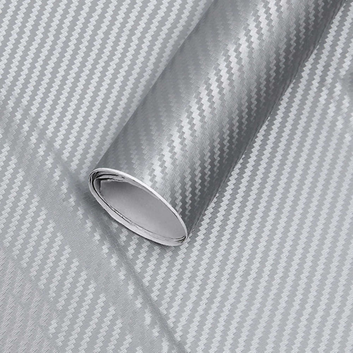 Folie colantare auto Carbon 3D - Argintiu (3m x 1,27m)-0