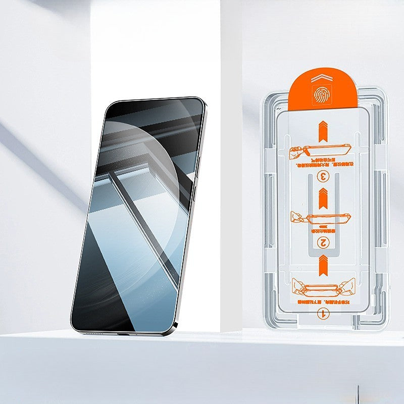 Folie de Protectie cu Instalare Rapida, Flippy, pentru Apple iPhone 15 Pro, Tempered Glass Easy Tool, Full Cover, Protectie Difuzor, HD, Margini Negre, Transparent-1