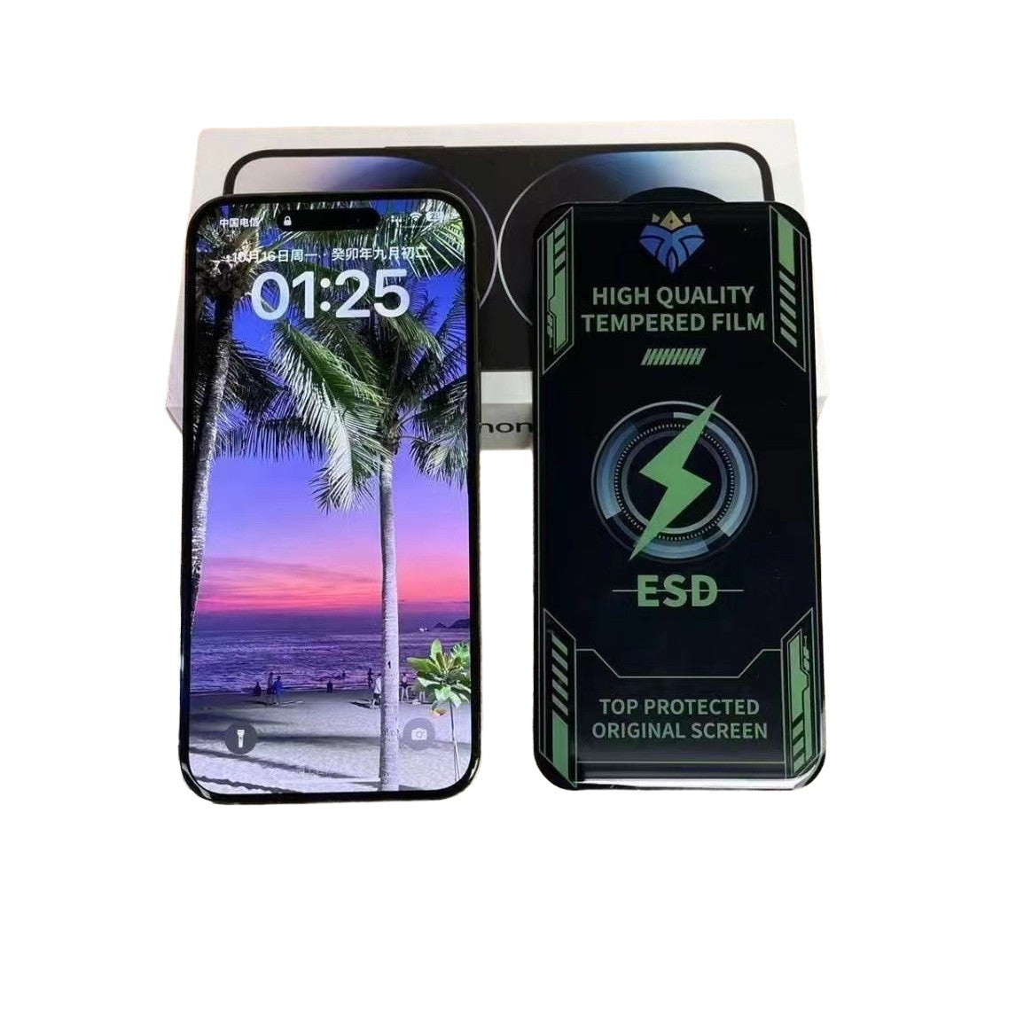 Folie de Protectie, Flippy, pentru Apple iPhone 15 Pro Max, Tempered Glass ESD, Electroplate, Regenerabila, Full Cover, Margini Negre, Transparent-0