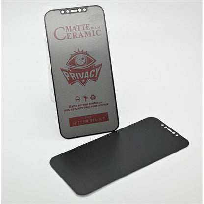 Folie de Protectie, Flippy, pentru iPhone 15, Matte Ceramic Privacy, 9H, Confidentialitate 30°, Anti-Soc, Negru Transparent-5