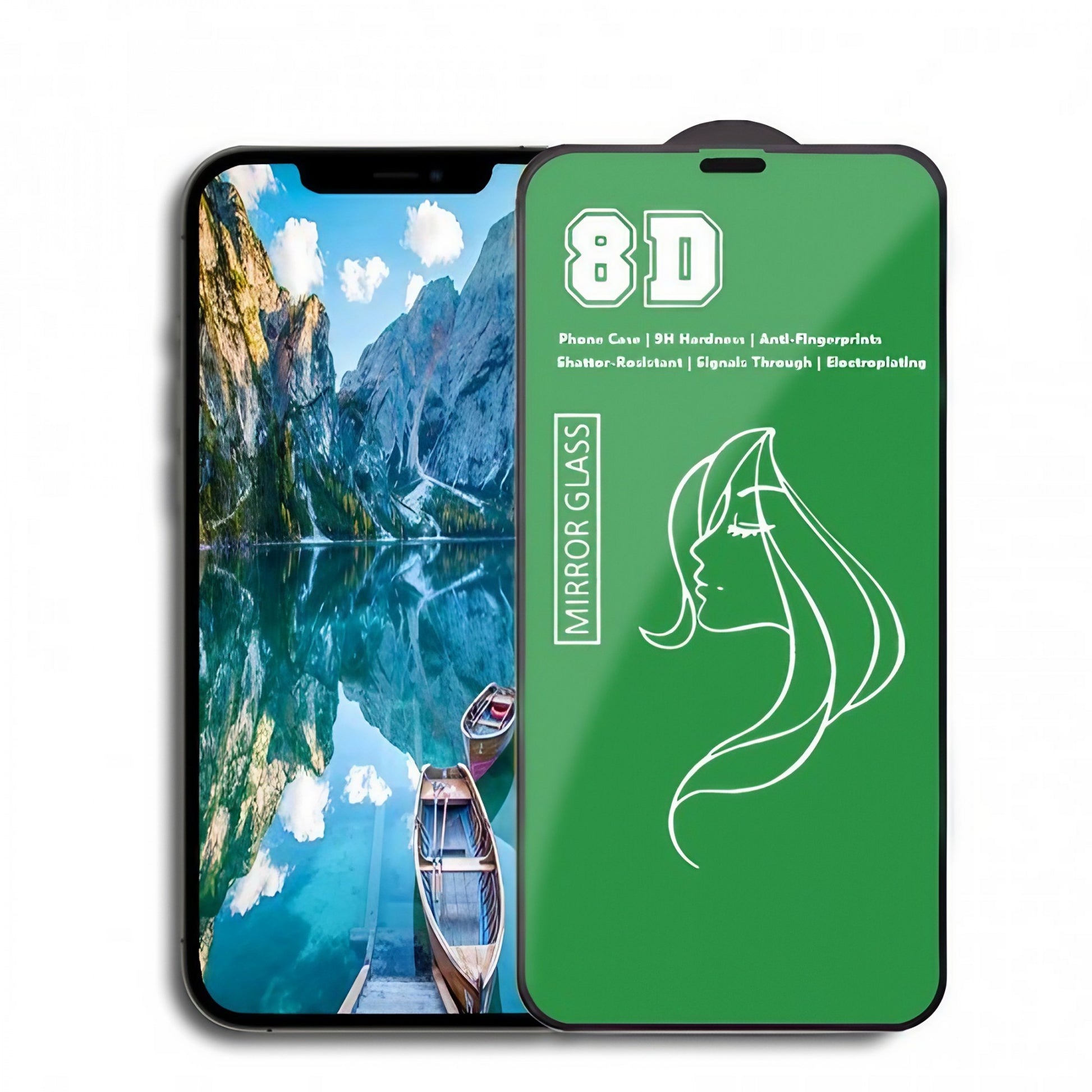 Folie de Protectie, Flippy, pentru iPhone 15 Plus, Tempered Glass Mirror 8D, Efect Oglinda, HD, Verde-0