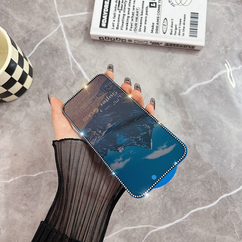 Folie de Protectie, Flippy, pentru iPhone 15, Privacy Tempered Glass cu Pietricele, ESD, HD, Transparent-3