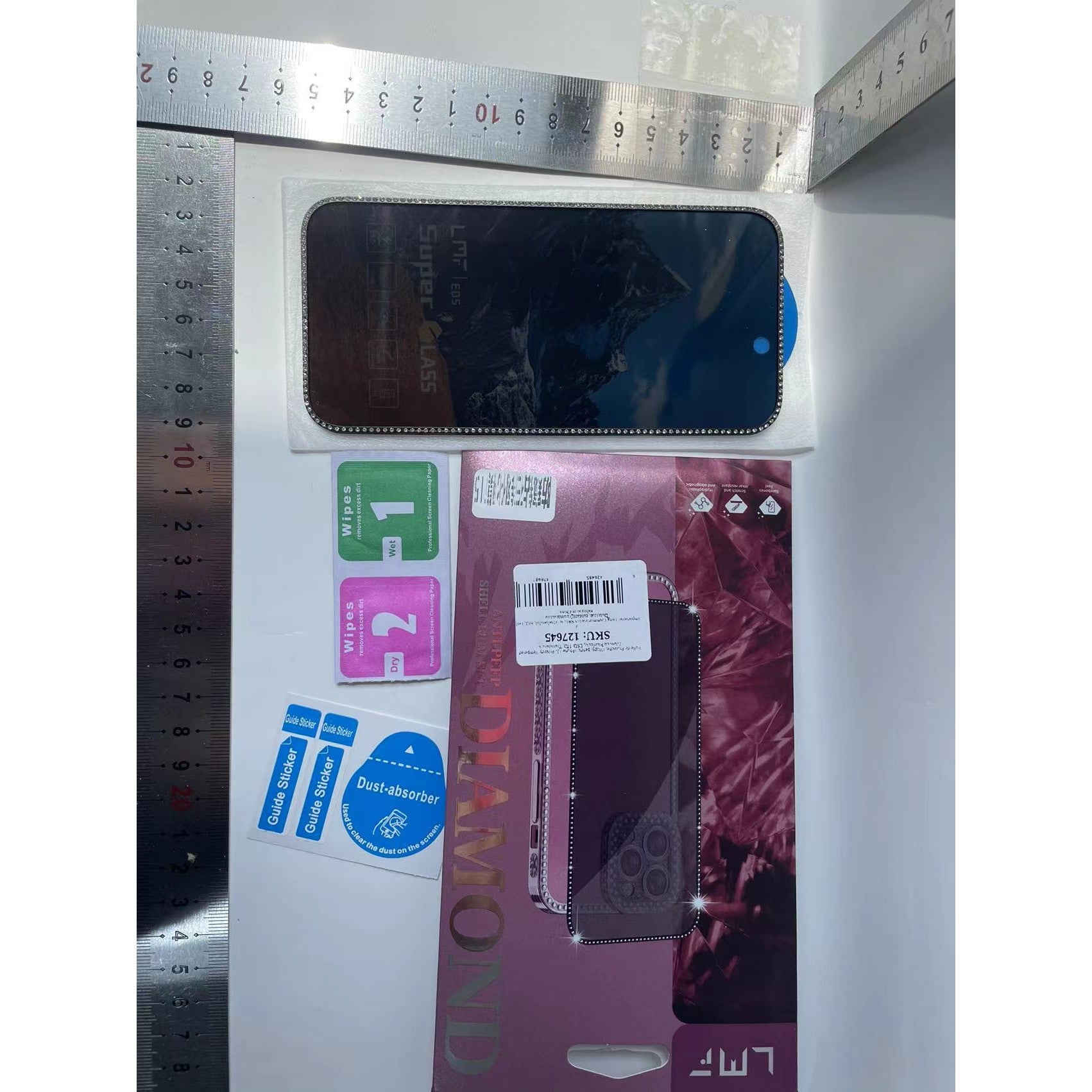 Folie de Protectie, Flippy, pentru iPhone 15, Privacy Tempered Glass cu Pietricele, ESD, HD, Transparent-6