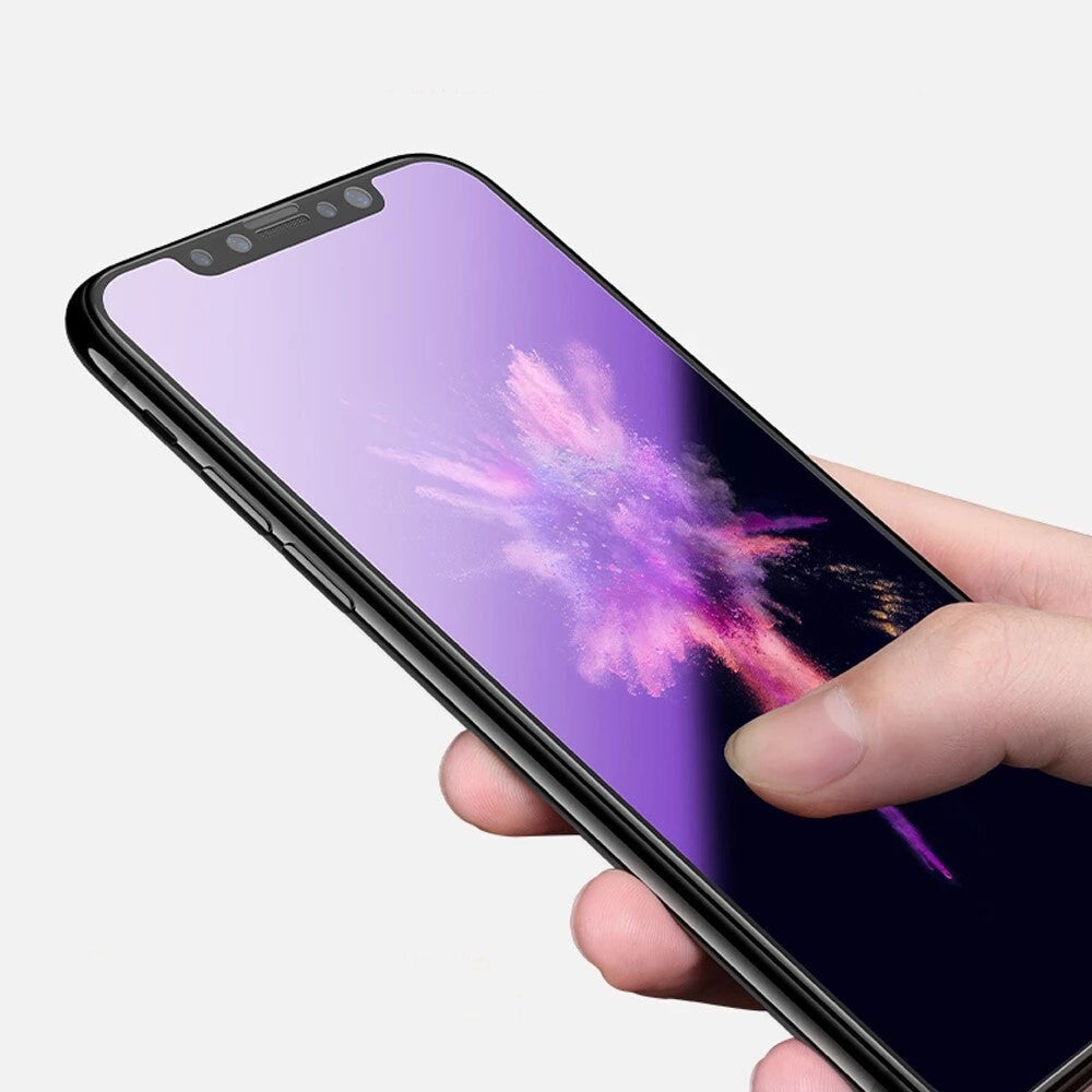 Folie de Protectie, Flippy, pentru iPhone 15 Pro Max, Ceramic Anti-Blue, 9H, Protectie Ochi, Anti-Soc, Mov-1