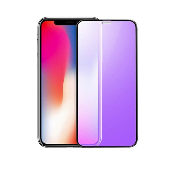 Folie de Protectie, Flippy, pentru iPhone 15 Pro Max, Ceramic Anti-Blue, 9H, Protectie Ochi, Anti-Soc, Mov-0