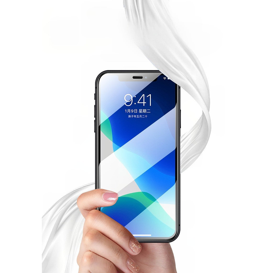 Folie de Protectie, Flippy, pentru iPhone 15 Pro Max, Tempered Glass 2.5D, Full Cover, HD, 9H, Transparent-2