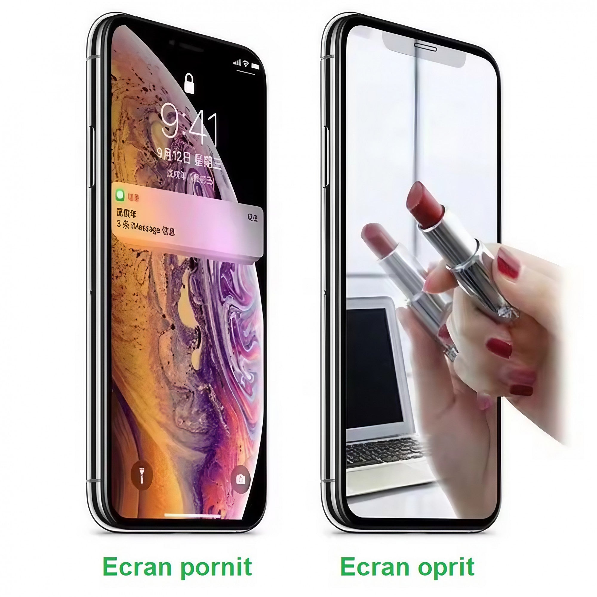 Folie de Protectie, Flippy, pentru iPhone 15 Pro Max, Tempered Glass Mirror 8D, Efect Oglinda, HD, Auriu-2