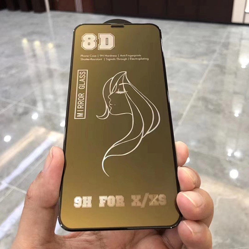 Folie de Protectie, Flippy, pentru iPhone 15 Pro Max, Tempered Glass Mirror 8D, Efect Oglinda, HD, Auriu-3