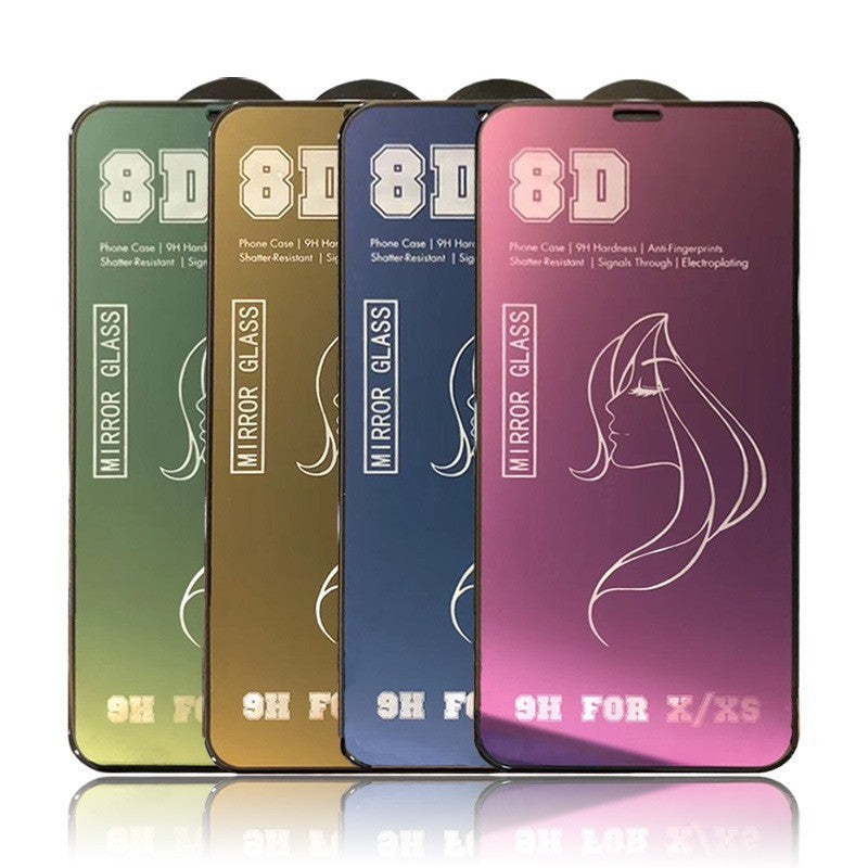 Folie de Protectie, Flippy, pentru iPhone 15 Pro Max, Tempered Glass Mirror 8D, Efect Oglinda, HD, Auriu-4