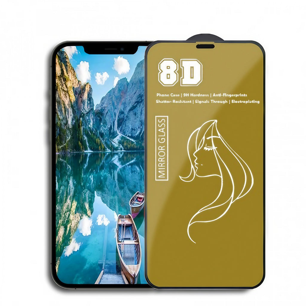 Folie de Protectie, Flippy, pentru iPhone 15 Pro Max, Tempered Glass Mirror 8D, Efect Oglinda, HD, Auriu-0